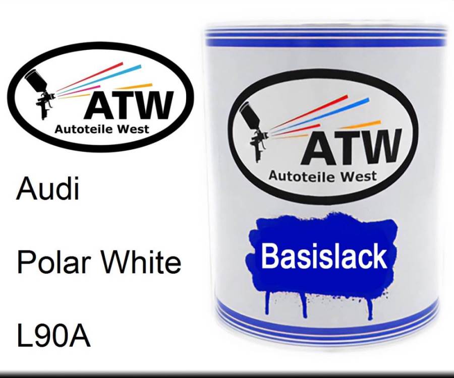 Audi, Polar White, L90A: 1L Lackdose, von ATW Autoteile West.